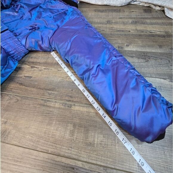 Vintage Polaris ski snow Snowmobile jacket insulated, blue purple metallic med - Picture 8 of 16